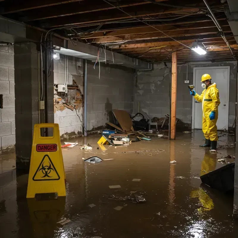 Flooded Basement Electrical Hazard in Harnett County, NC Property